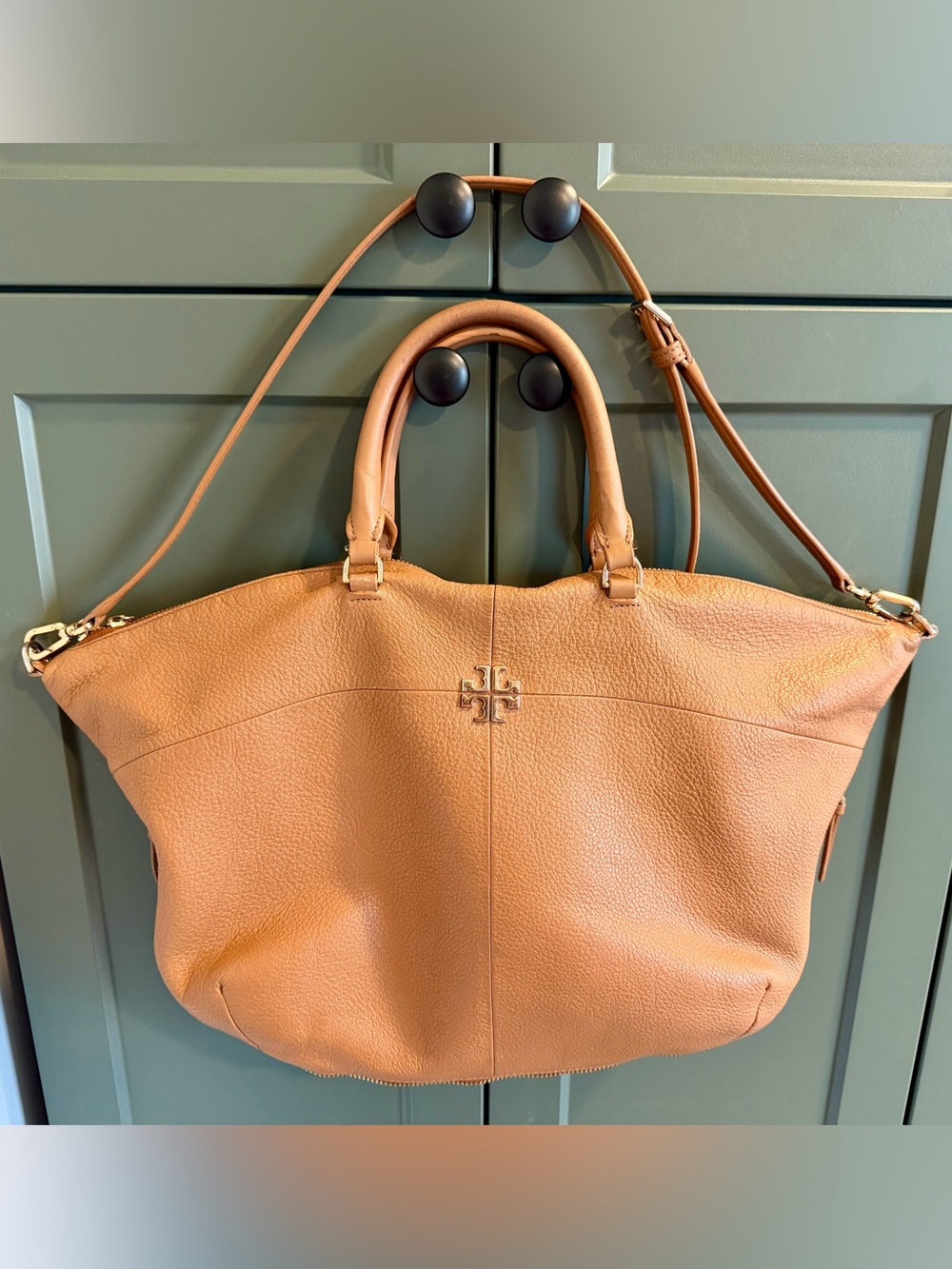 Tory Burch Camel/Tan Pebbled Leather Satchel